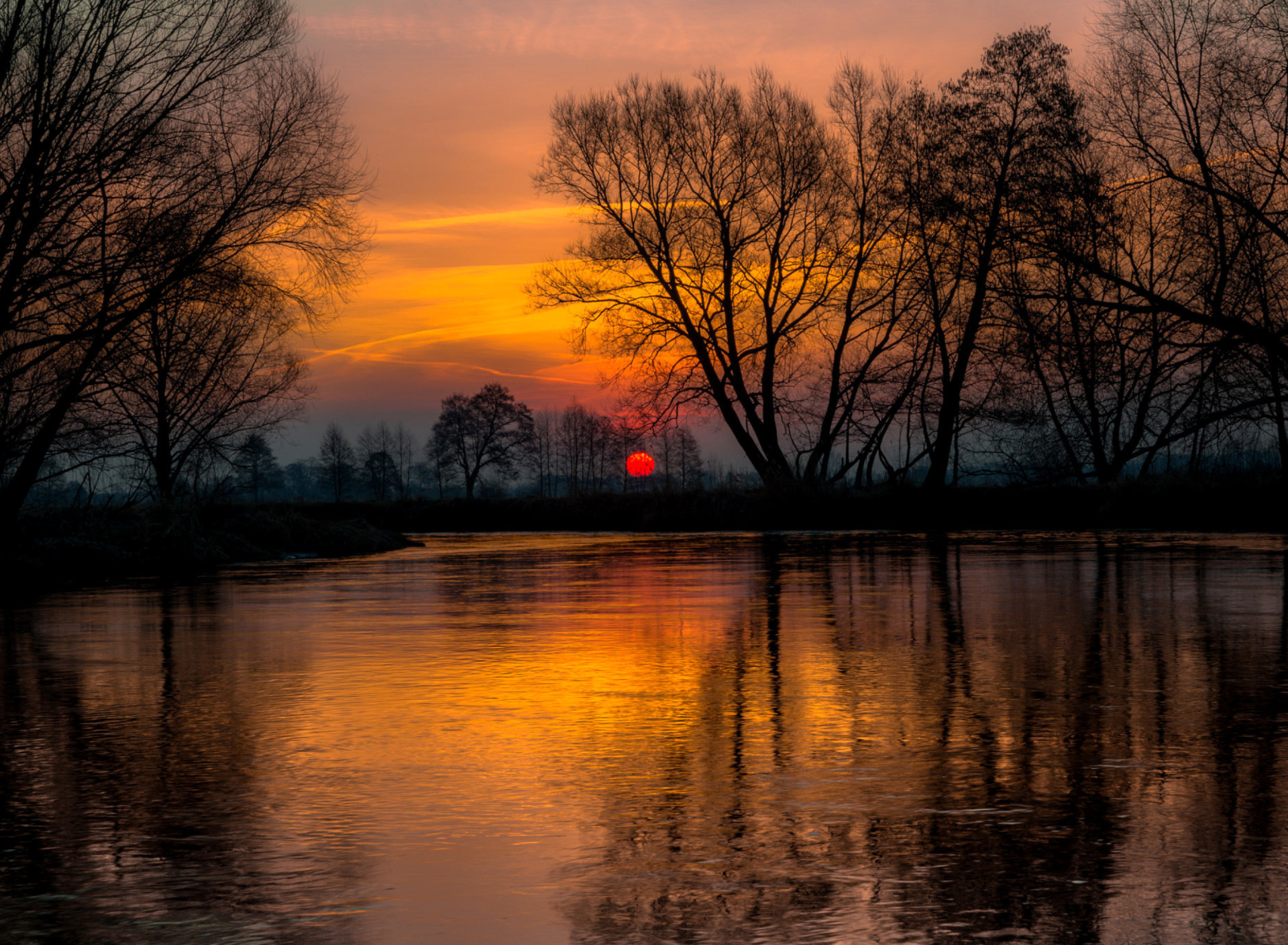 Das Atmospheric optic Reflection and Sunset Wallpaper 1920x1408