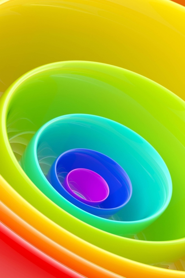 Das Rainbow Color Ring Wallpaper 640x960