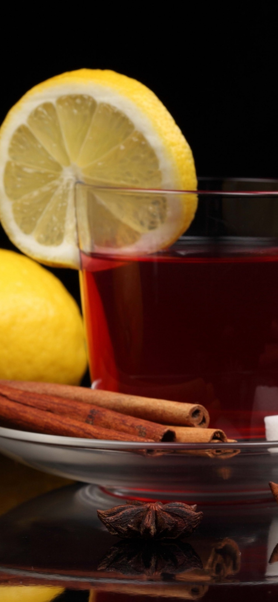 Sfondi Tea with lemon and cinnamon 1170x2532