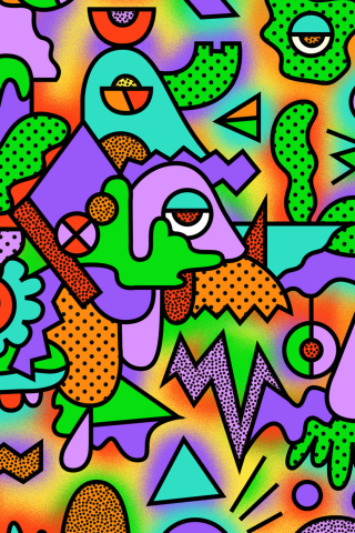 Das Psychedelic Abstraction Wallpaper 320x480