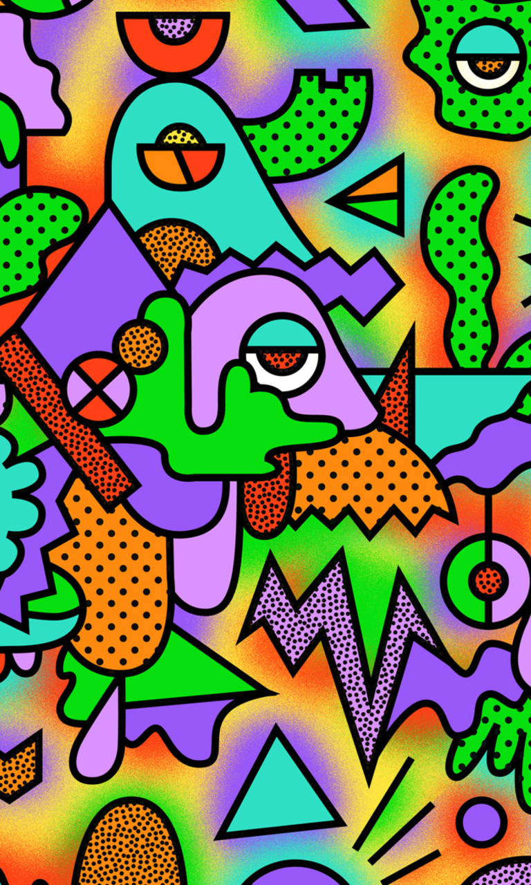 Das Psychedelic Abstraction Wallpaper 768x1280