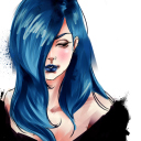 Girl With Blue Hair Painting wallpaper 128x128