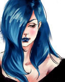 Sfondi Girl With Blue Hair Painting 128x160