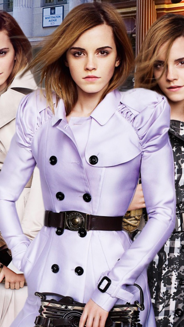 Обои Emma Watson In Burberry 640x1136