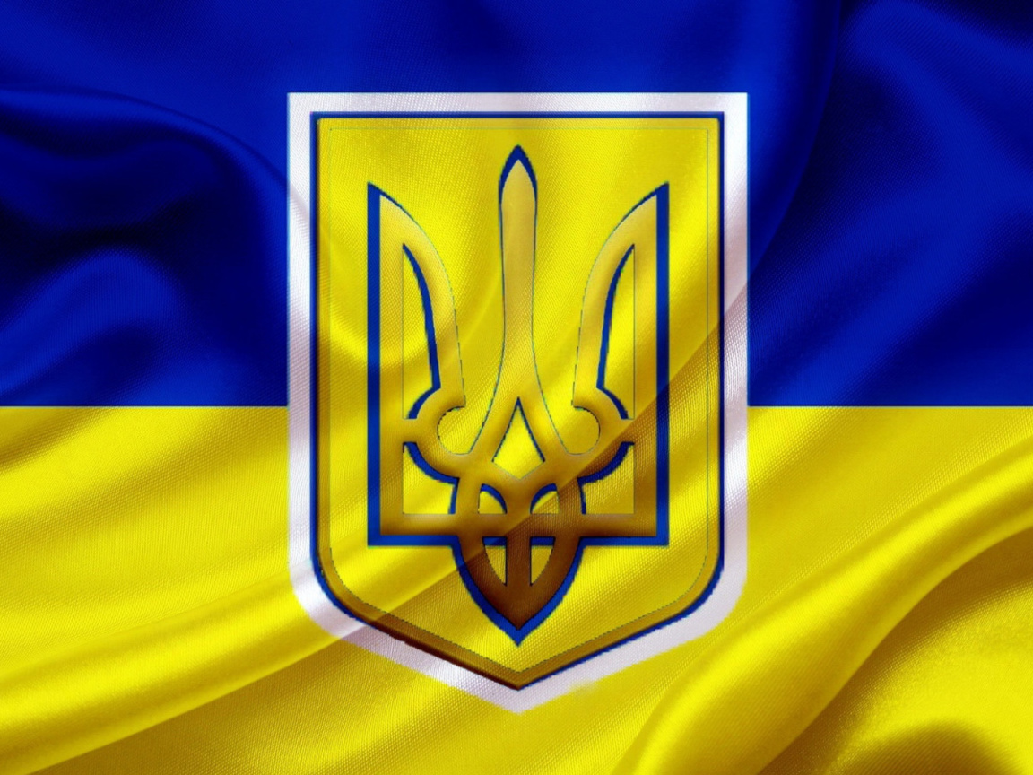 Das Flag and Coat of arms Of Ukraine Wallpaper 1152x864