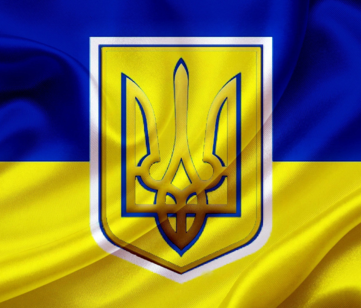 Flag and Coat of arms Of Ukraine wallpaper 1200x1024