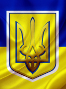 Flag and Coat of arms Of Ukraine wallpaper 132x176