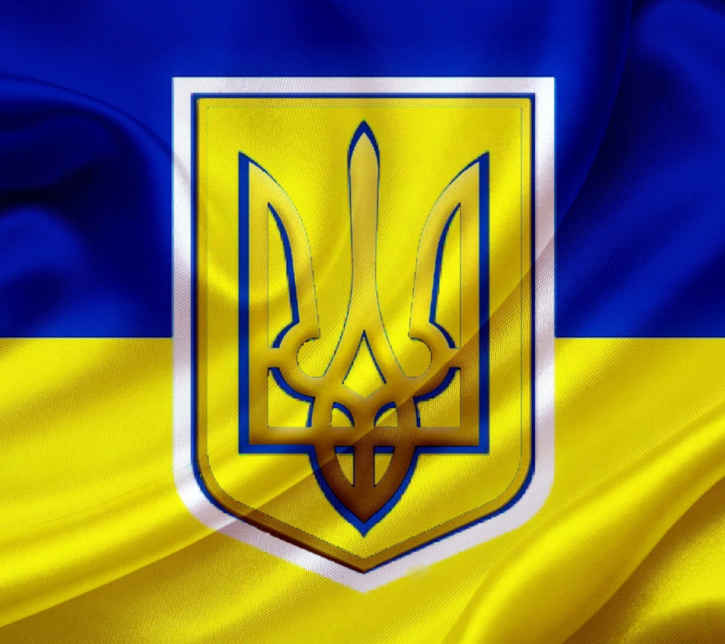 Fondo de pantalla Flag and Coat of arms Of Ukraine 1440x1280