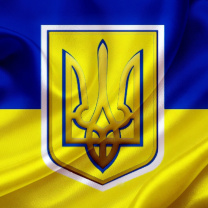 Flag and Coat of arms Of Ukraine wallpaper 208x208