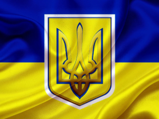 Das Flag and Coat of arms Of Ukraine Wallpaper 320x240