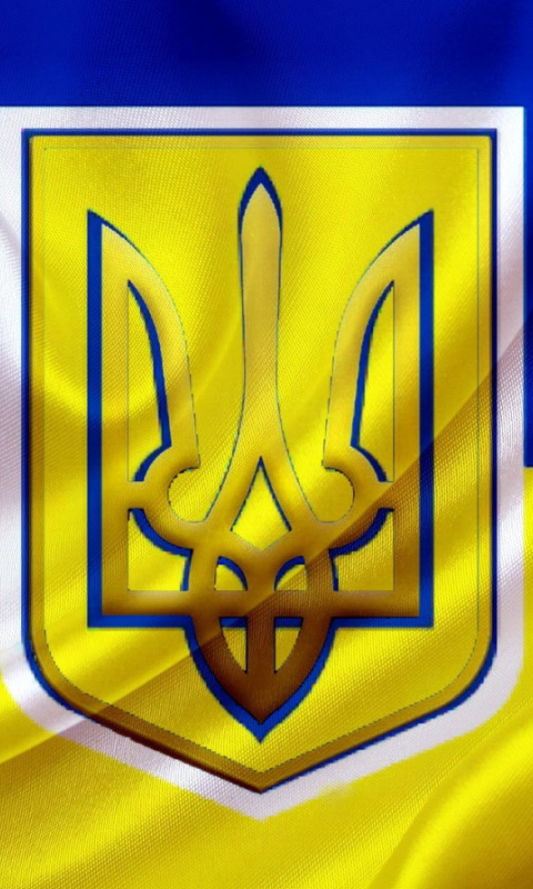 Das Flag and Coat of arms Of Ukraine Wallpaper 480x800