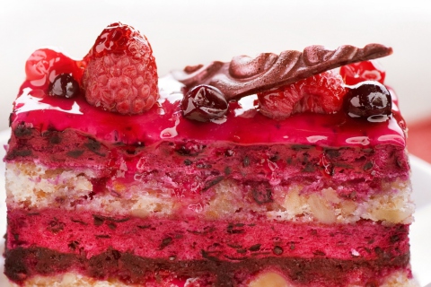 Das Delicious Berries Cake Wallpaper 480x320