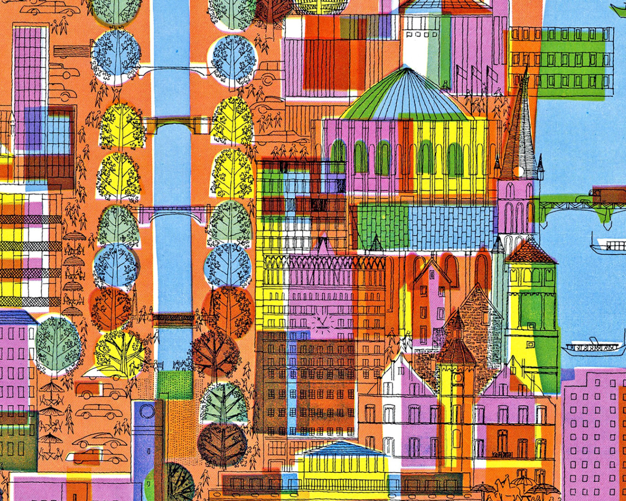Town Illustration and Clipart wallpaper 1280x1024