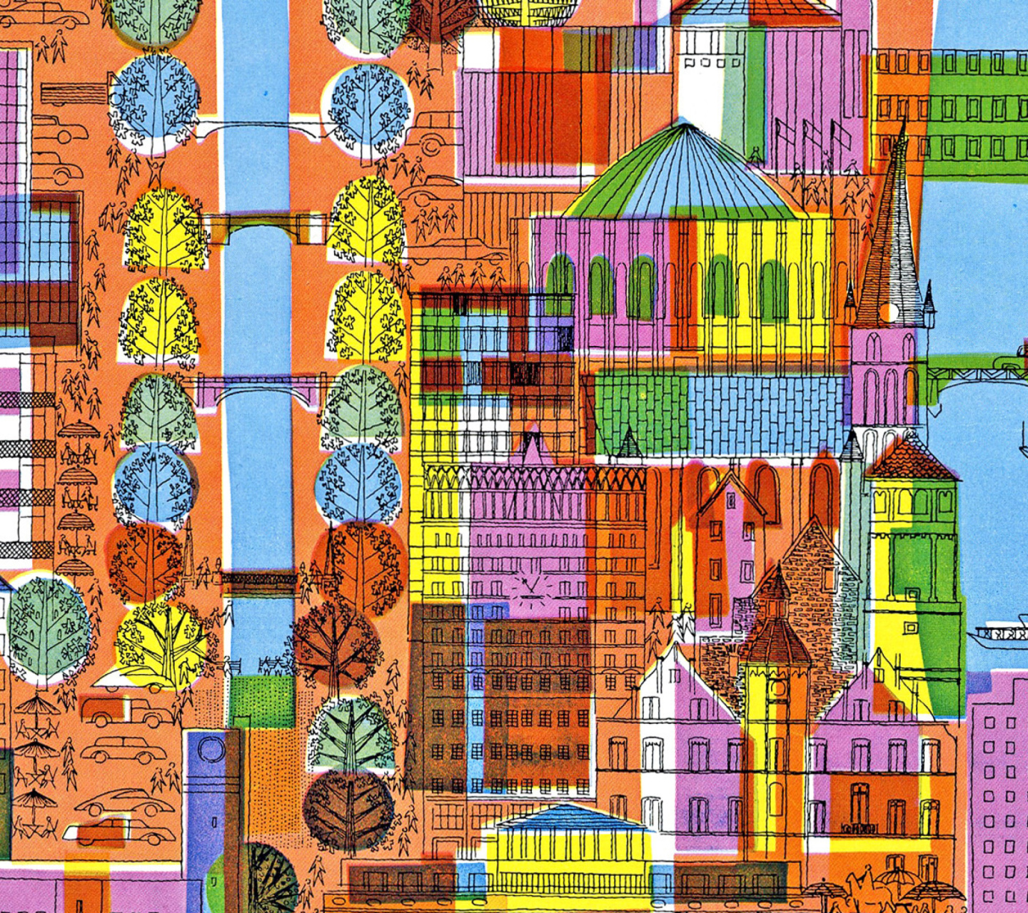 Town Illustration and Clipart wallpaper 1440x1280