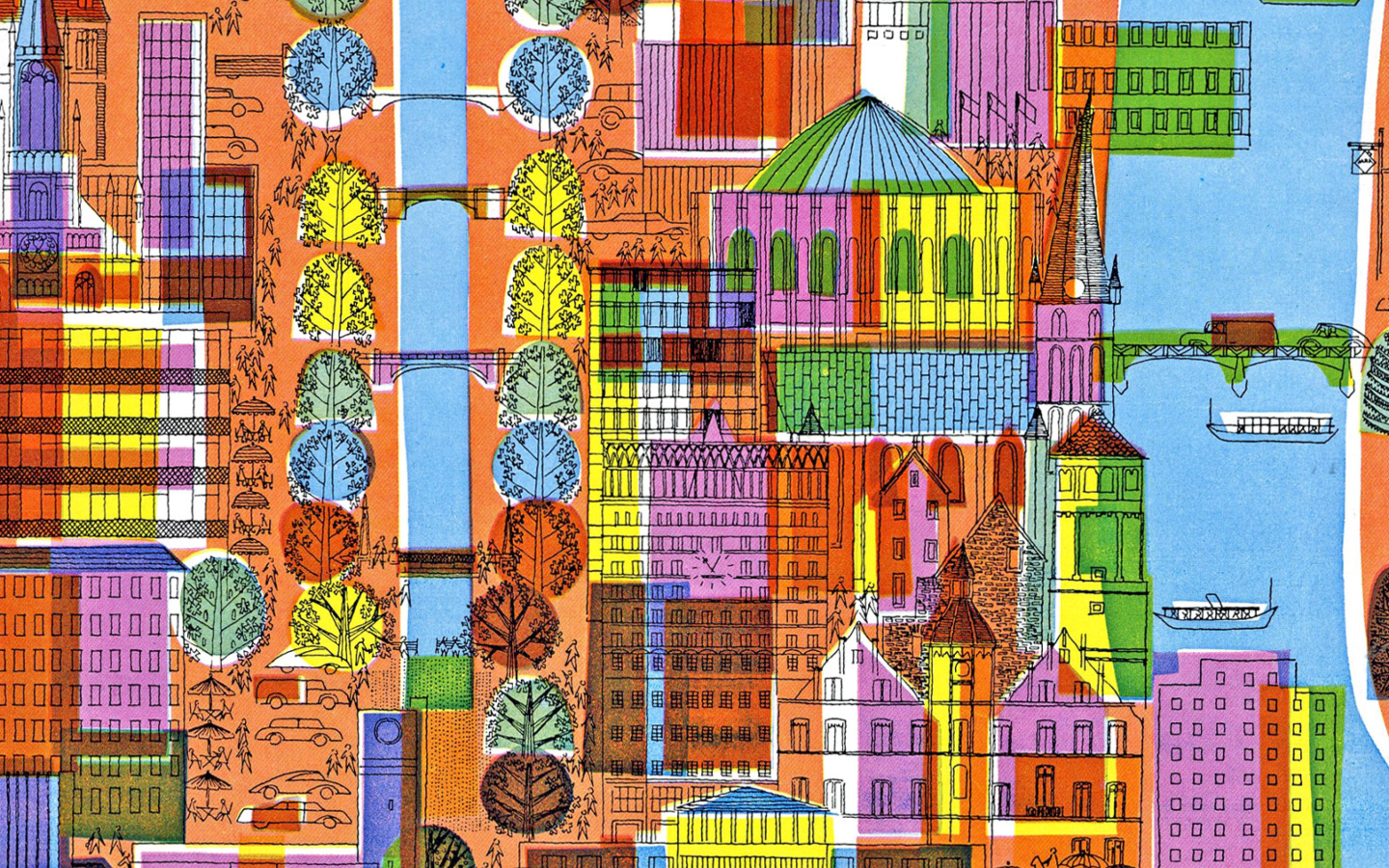 Town Illustration and Clipart wallpaper 1440x900