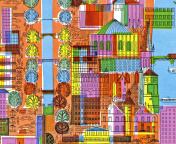 Town Illustration and Clipart wallpaper 176x144