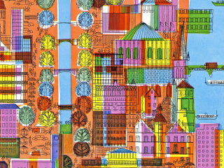 Town Illustration and Clipart wallpaper 320x240