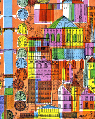 Town Illustration and Clipart Picture for 240x320