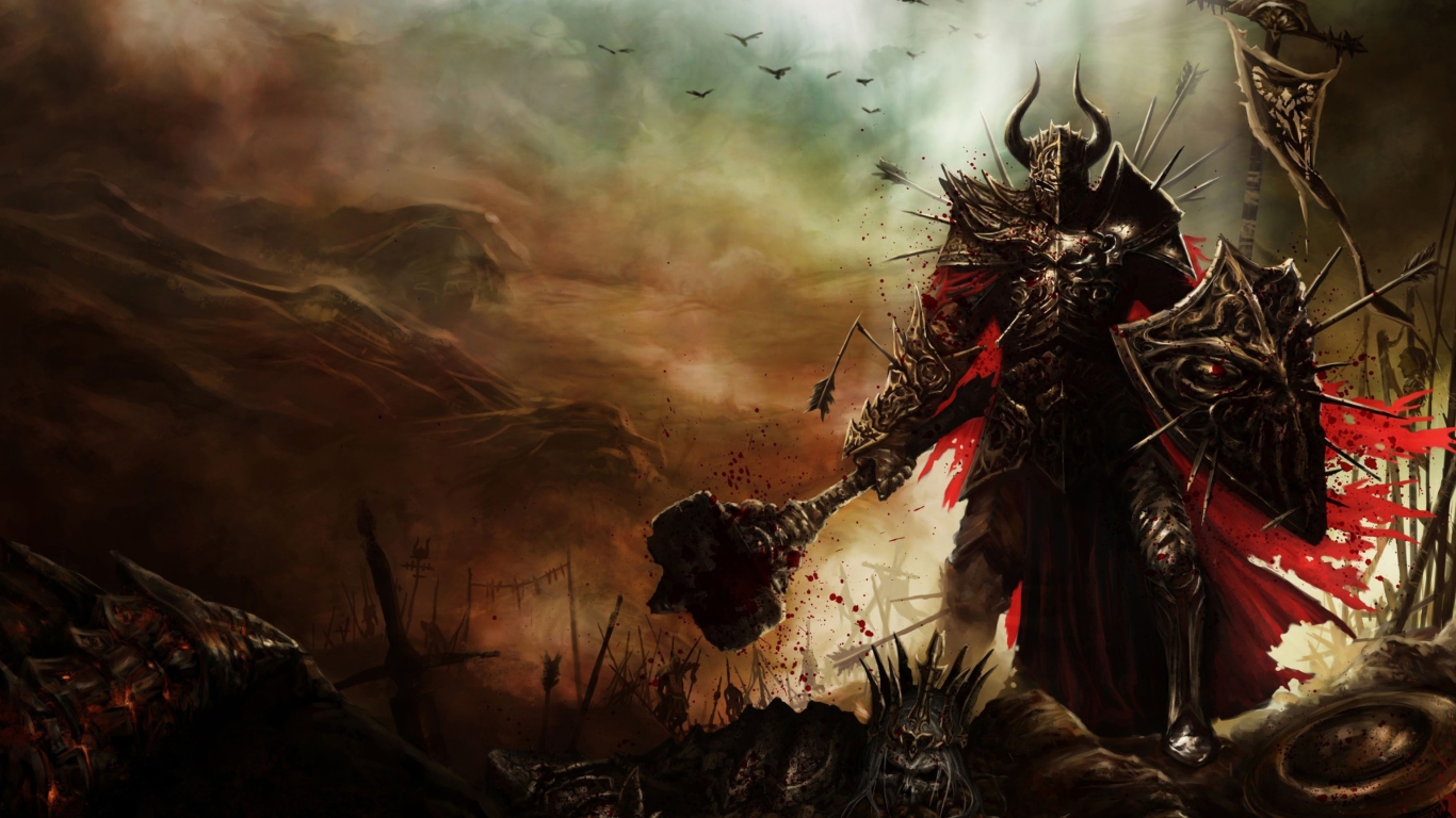 Das Diablo III Warrior Wallpaper 1366x768