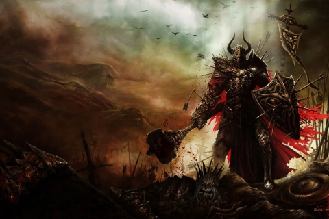 Fondo de pantalla Diablo III Warrior 480x320