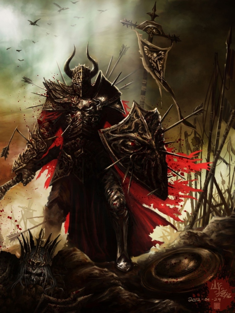 Fondo de pantalla Diablo III Warrior 480x640