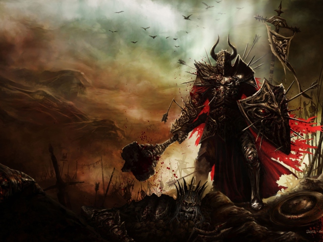 Обои Diablo III Warrior 640x480