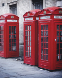 Red English Phone Booths wallpaper 128x160