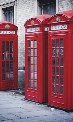Обои Red English Phone Booths 240x400
