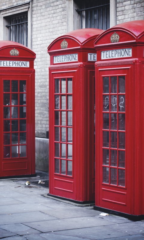 Red English Phone Booths wallpaper 480x800