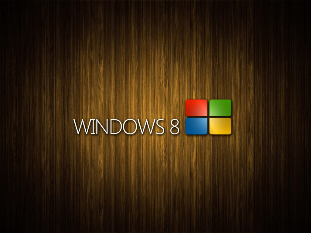 Das Windows 8 Wooden Emblem Wallpaper 1024x768