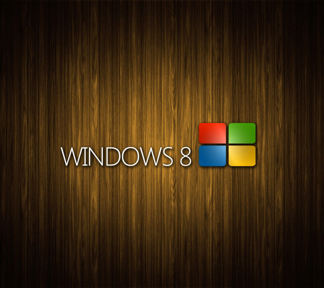 Das Windows 8 Wooden Emblem Wallpaper 1080x960