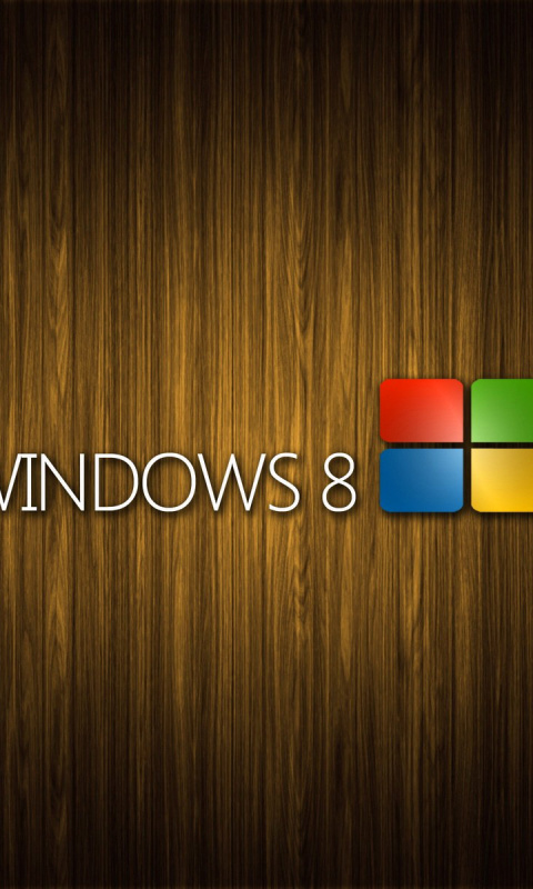 Windows 8 Wooden Emblem wallpaper 480x800