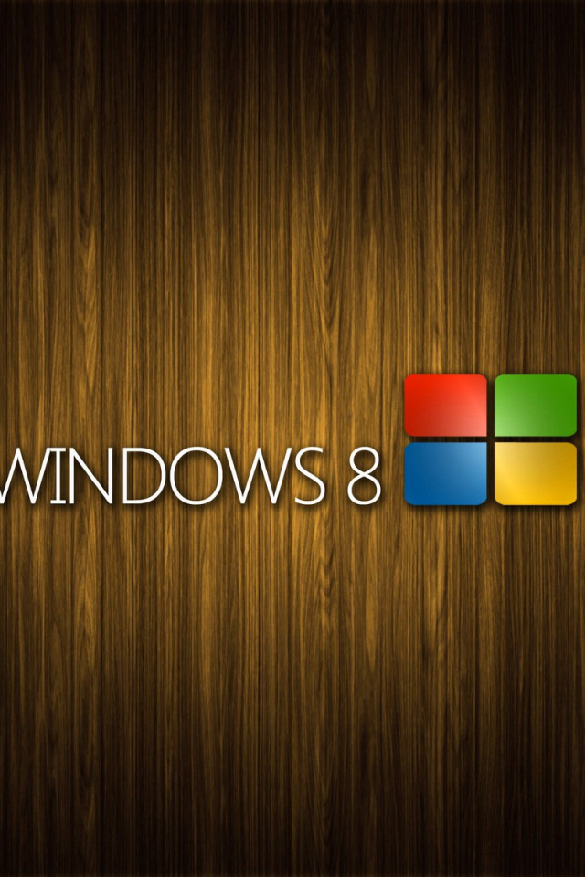 Das Windows 8 Wooden Emblem Wallpaper 640x960