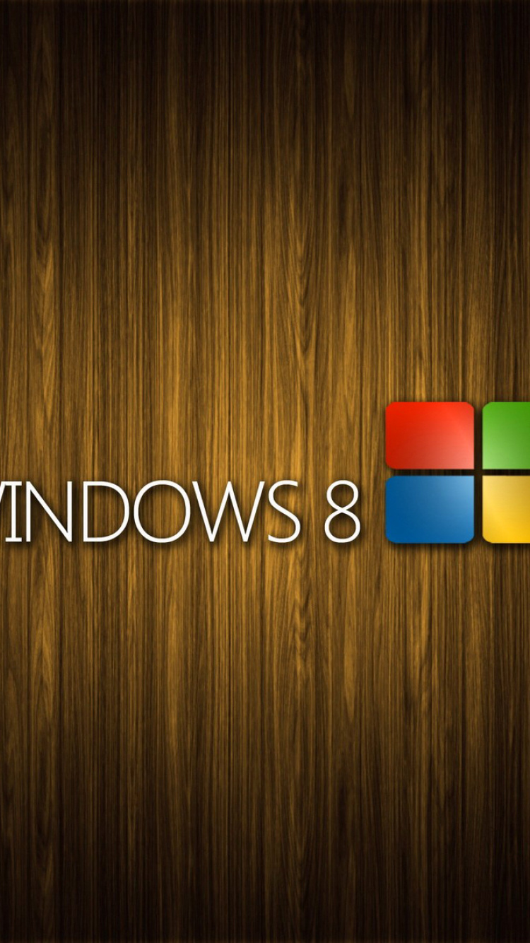 Windows 8 Wooden Emblem wallpaper 750x1334