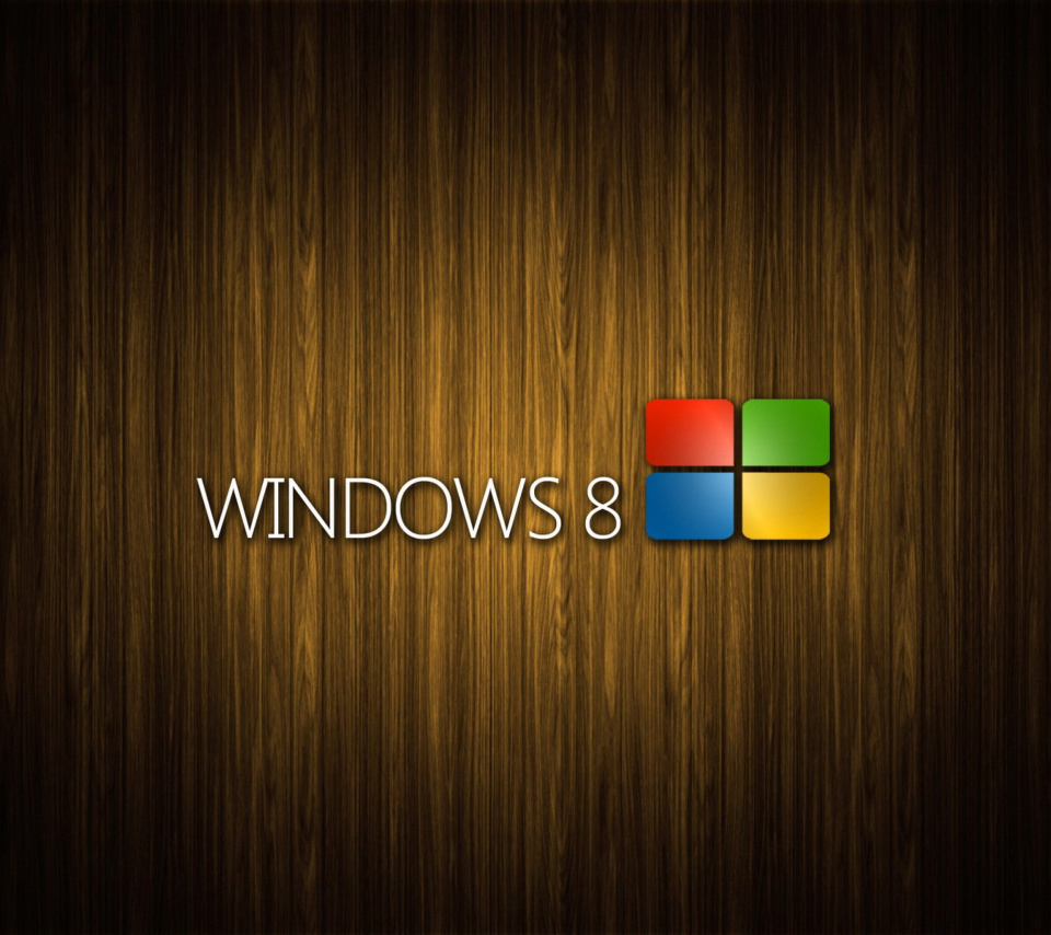 Das Windows 8 Wooden Emblem Wallpaper 960x854