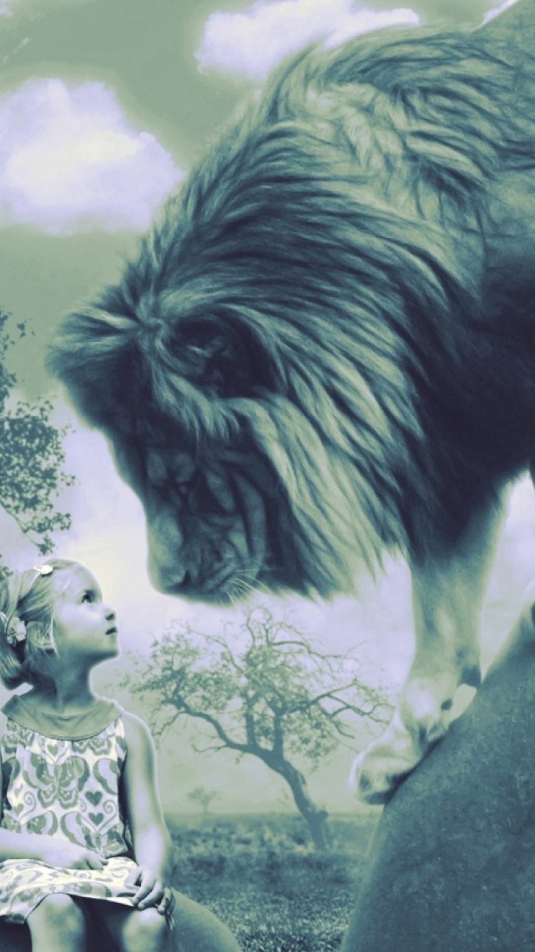 Sfondi Kid And Lion 1080x1920