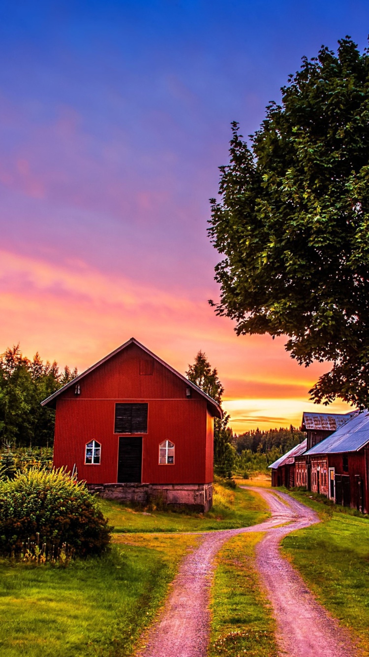 Das Countryside Sunset Wallpaper 750x1334