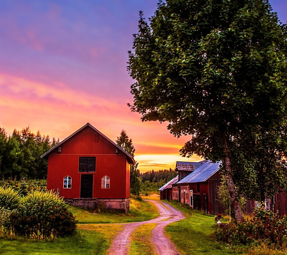 Das Countryside Sunset Wallpaper 960x854