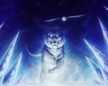 Fondo de pantalla Tiger & Owl Art 220x176