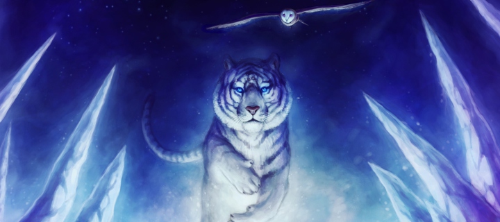 Sfondi Tiger & Owl Art 720x320
