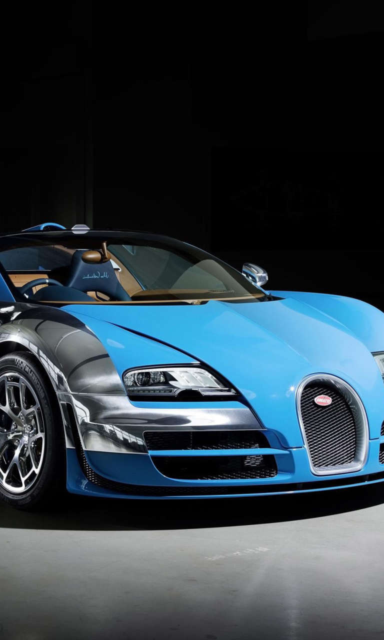 Обои Bugatti Veyron Grand Sport Vitesse Roadster 768x1280