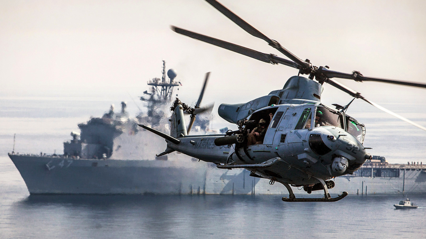 Bell UH 1Y Venom US Helicopter wallpaper 1366x768