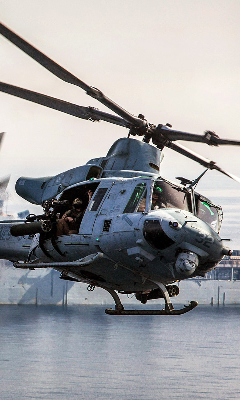 Fondo de pantalla Bell UH 1Y Venom US Helicopter 480x800