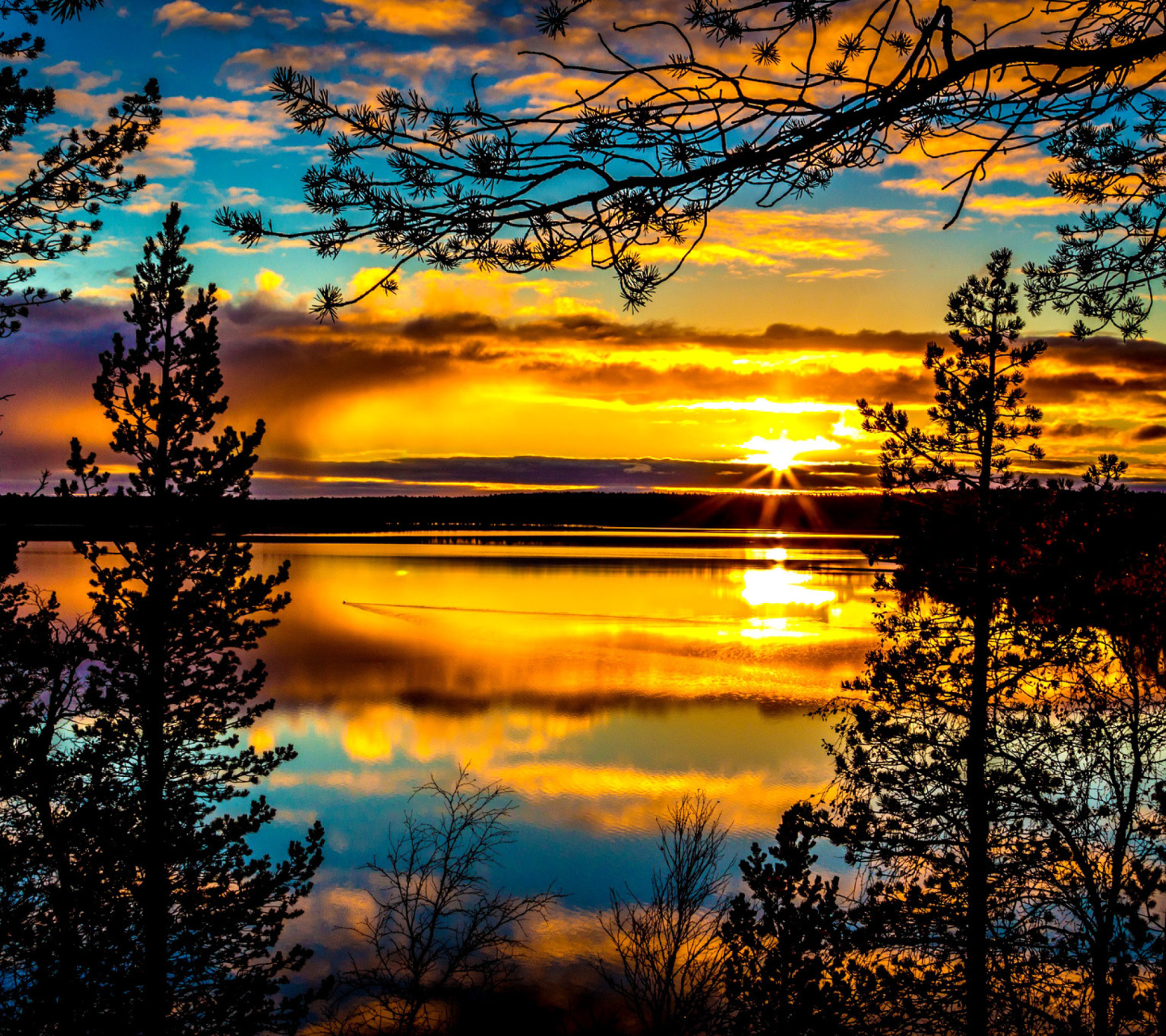 Sunrise and Sunset HDR wallpaper 1440x1280