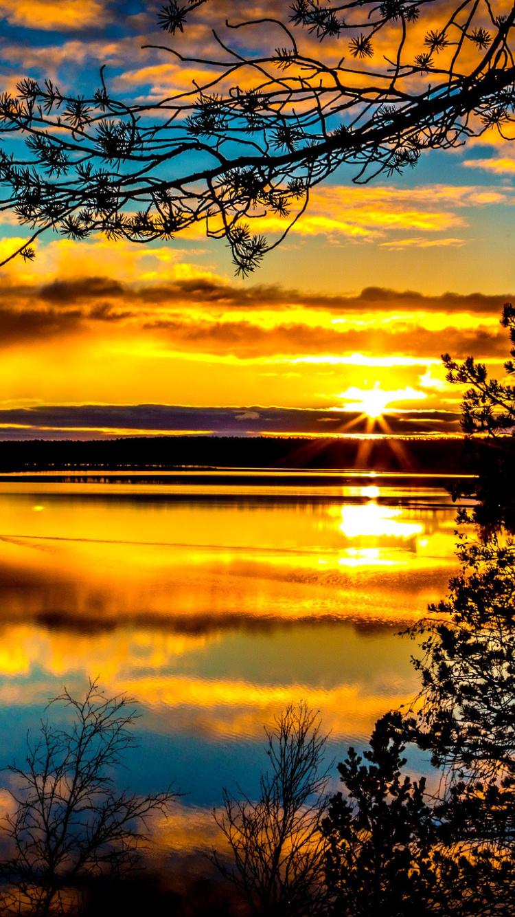 Sunrise and Sunset HDR wallpaper 750x1334