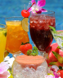 Summer cocktails in hotel All Inclusive wallpaper 128x160