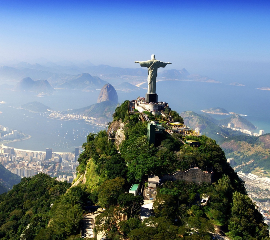 Sfondi Statue Of Christ On Corcovado Hill In Rio De Janeiro Brazil 1080x960