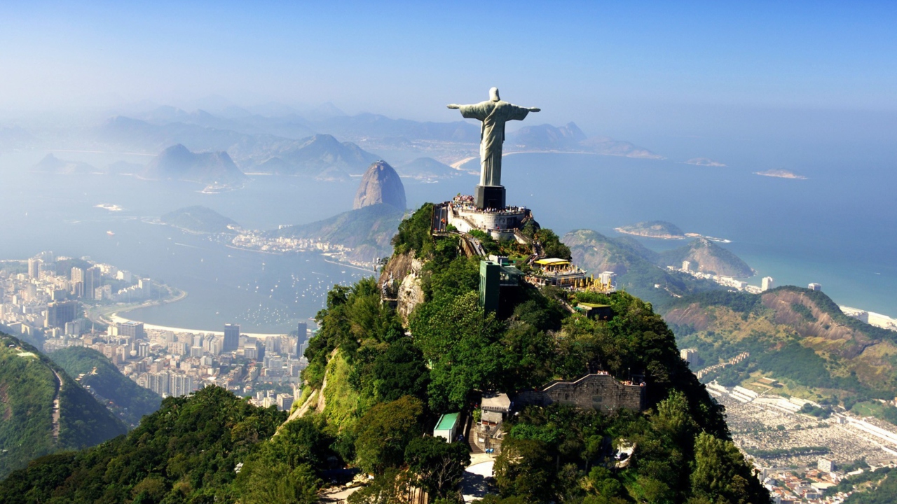 Das Statue Of Christ On Corcovado Hill In Rio De Janeiro Brazil Wallpaper 1280x720