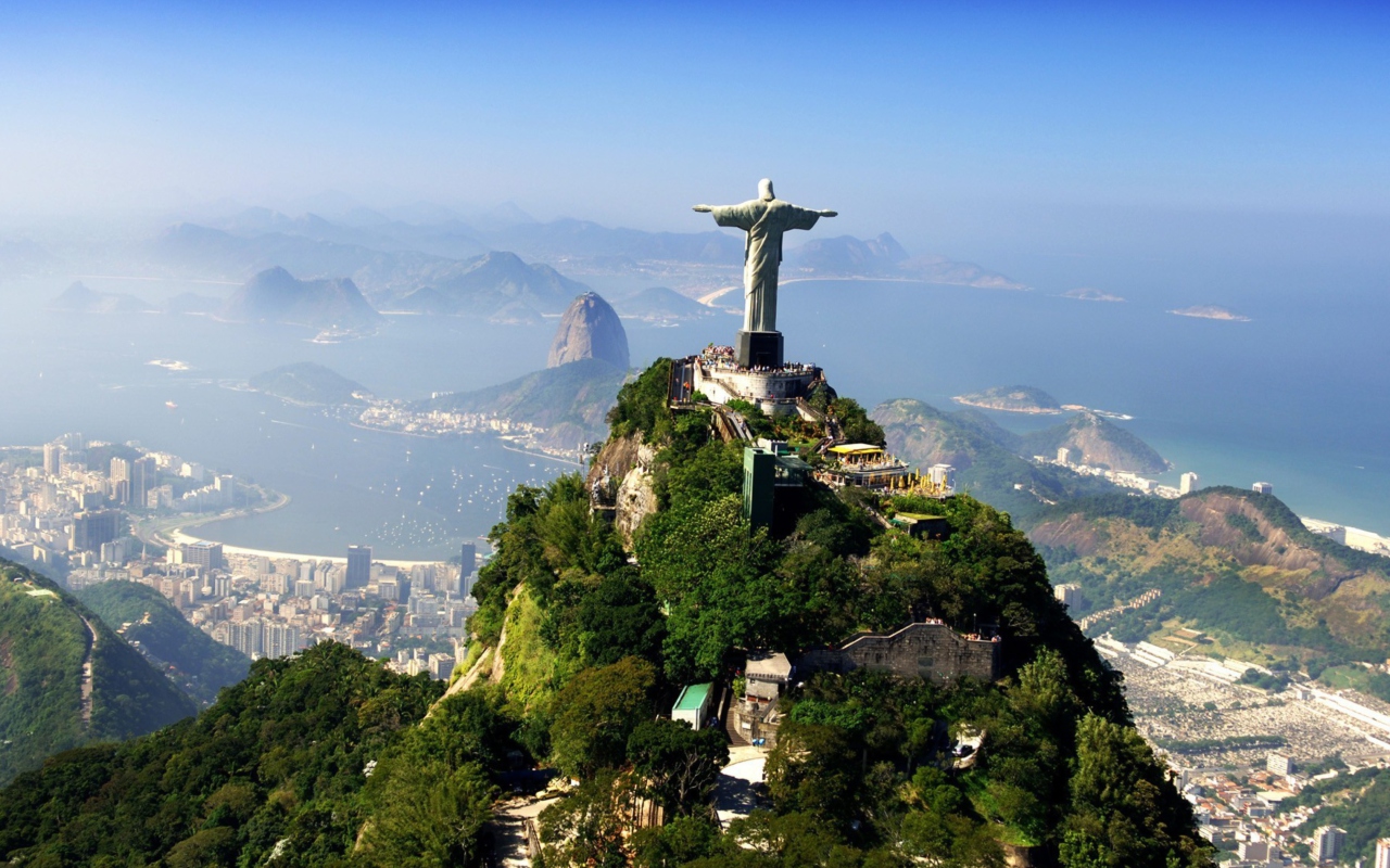Fondo de pantalla Statue Of Christ On Corcovado Hill In Rio De Janeiro Brazil 1280x800