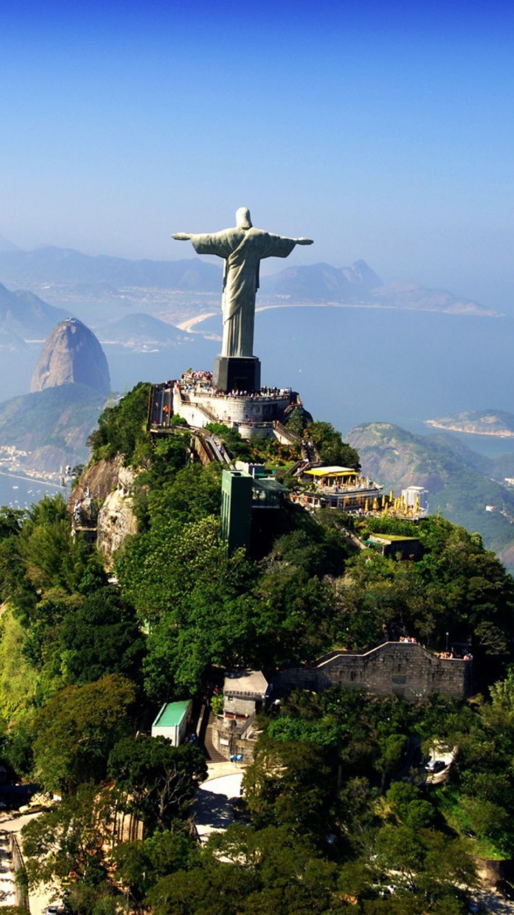 Обои Statue Of Christ On Corcovado Hill In Rio De Janeiro Brazil 750x1334